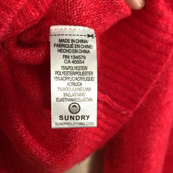SUNDRY Merci Crew Neck Sweater Size Medium - Picture 6 of 8